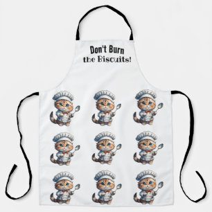 Silly Cat Chef All-Over Print Apron