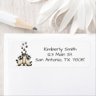 Silly Cat Christmas Address Label