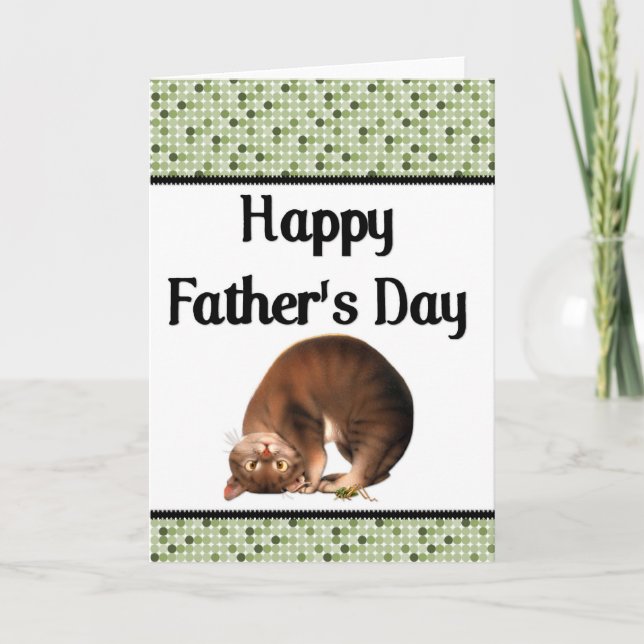 Silly Cat - Happy Father's Day Greeting Card (Front)