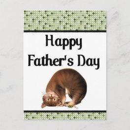 Silly Cat - Happy Father's Day Postcard