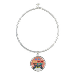 Silly Cat Mom Humor Design for Kitty Parents Bangle Bracelet