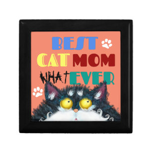 Silly Cat Mom Humor Design for Kitty Parents Gift Box