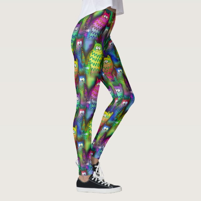Silly Cats Colorful High Quality Women's Leggings (Right)