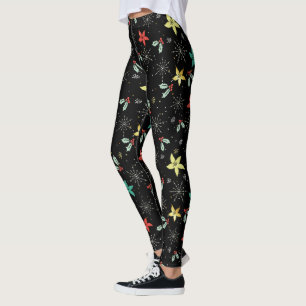 Silly Cats & Yarn Watercolors Illustration Pattern Leggings
