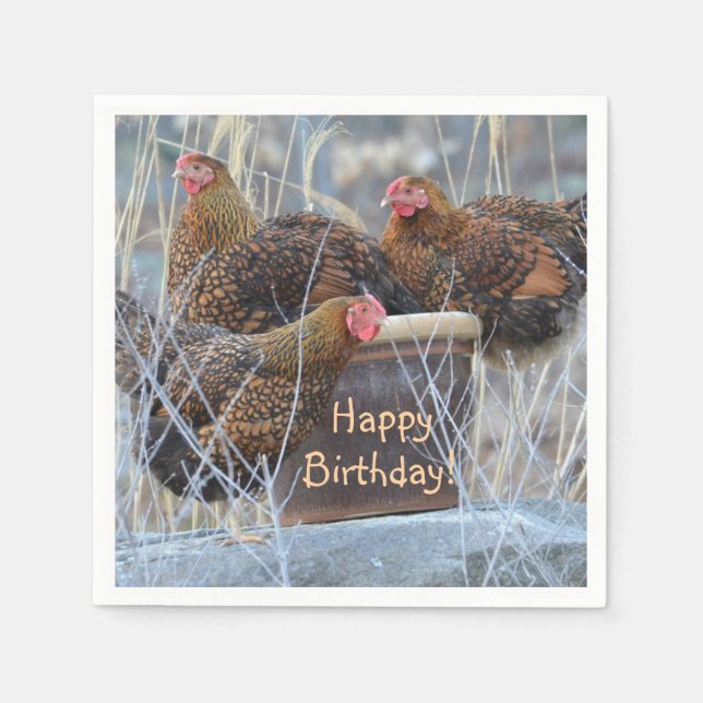 Silly Chickens Birthday Napkins (Front)