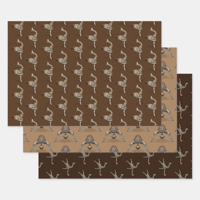 Silly Childish Giraffes Wrapping Paper Sheets (Set)