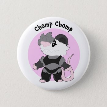 Silly Chomp  Anthropomorphic Furry Possum Button by colourfuldesigns at Zazzle