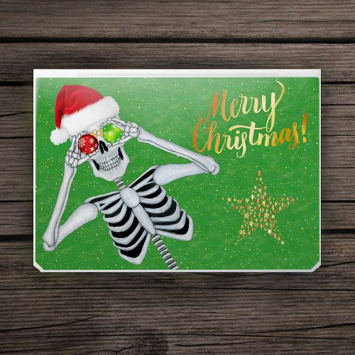 Silly Christmas Skeleton Holding Ornaments Stars HP Laptop Skin
