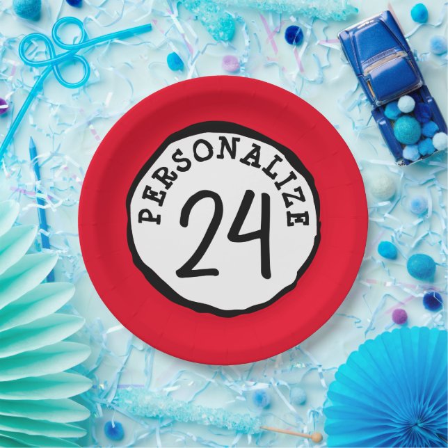 Silly Circle Custom Text Classic Round Sticker Paper Plates (Party)