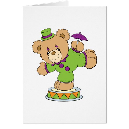 Silly Clown Teddy Bear Cards (Front)