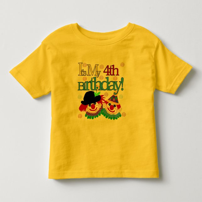 Silly Clowns 4th Birthday Tshirts and Gifts (Front)