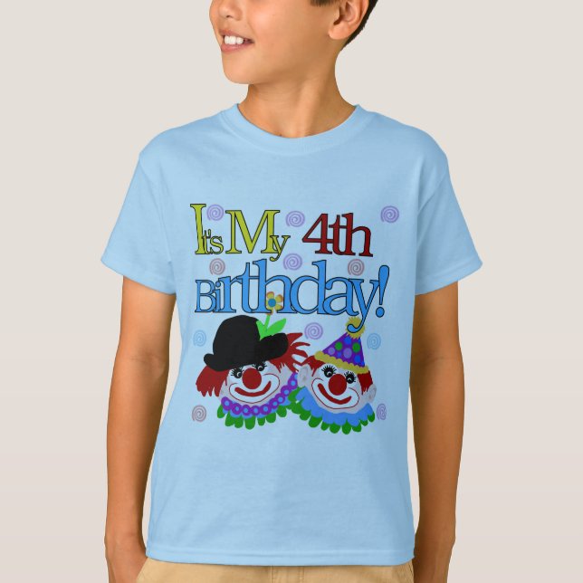 Silly Clowns 4th Birthday Tshirts and Gifts (Front)