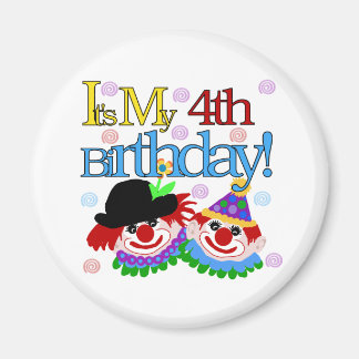 Silly Clowns 4th Birthday Tshirts and Gifts Magnet