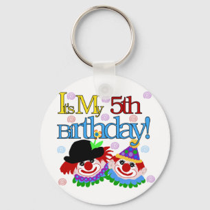 Silly Clowns 5th Birthday Tshirts and Gifts Keychain