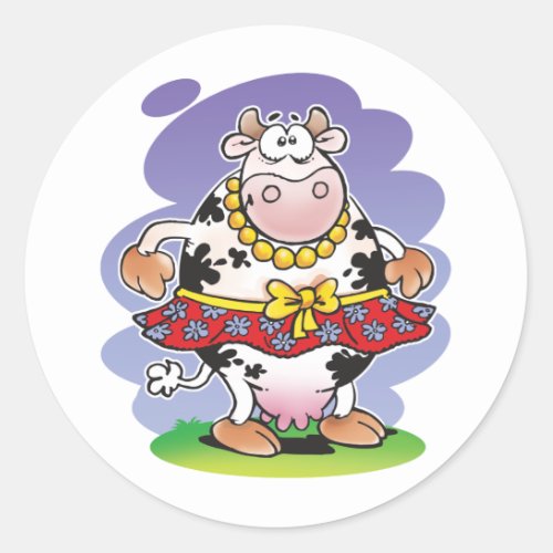 Silly Cow Matilda Classic Round Sticker