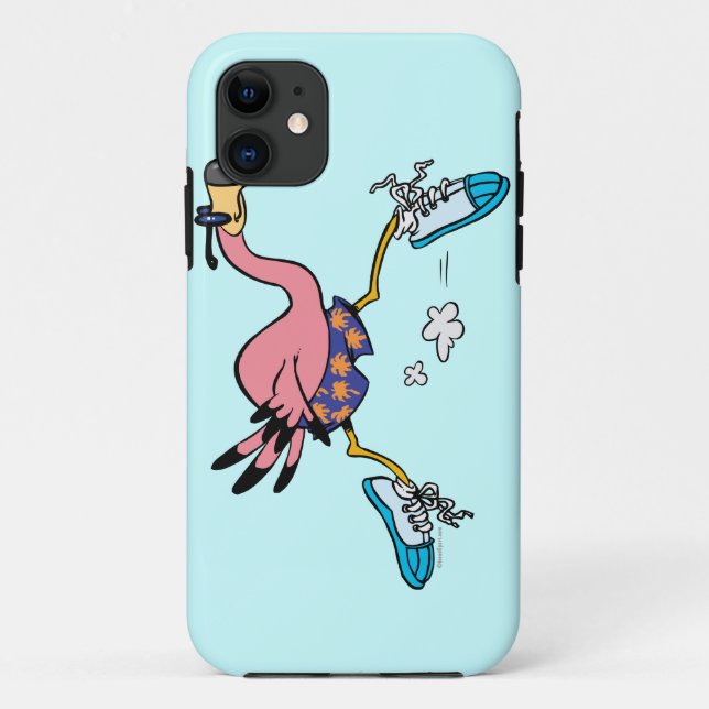 silly cute jogging running flamingo Case-Mate iPhone case (Back)