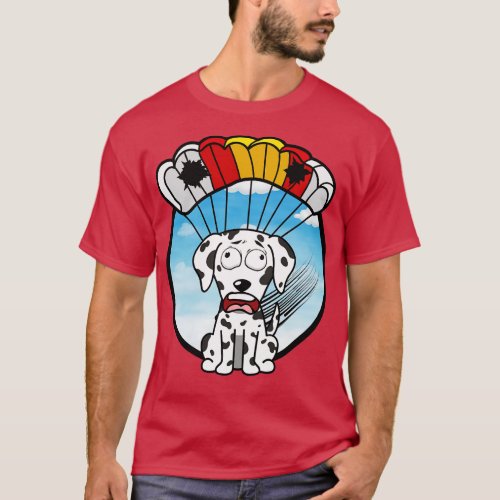 Silly dalmatian dog has a broken parachute T_Shirt