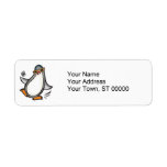 silly dancing penguin label