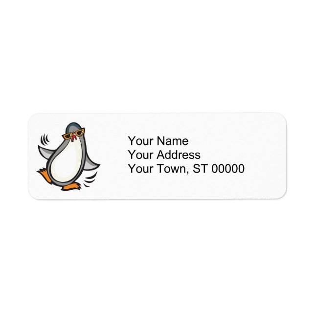 silly dancing penguin label (Front)