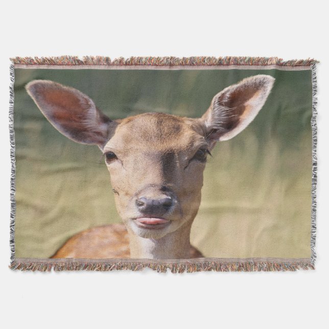 Silly Deer Throw Blanket (Front)