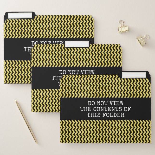 Silly "DO NOT VIEW THE CONTENTS OF THIS FOLDER" File Folder (Set)