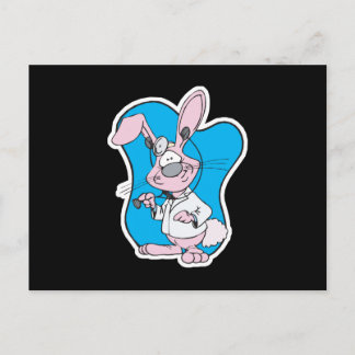 silly doctor bunny rabbit postcard