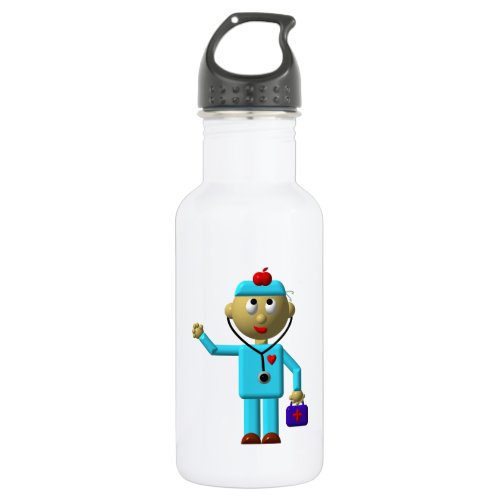 Silly Doctor with Apple on his head  Medical Bag Stainless Steel Water Bottle