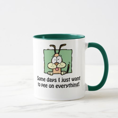 Silly Dog Pee Humor Mug