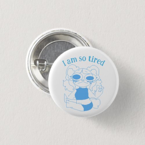 Silly Doodle Tired Bear Pin