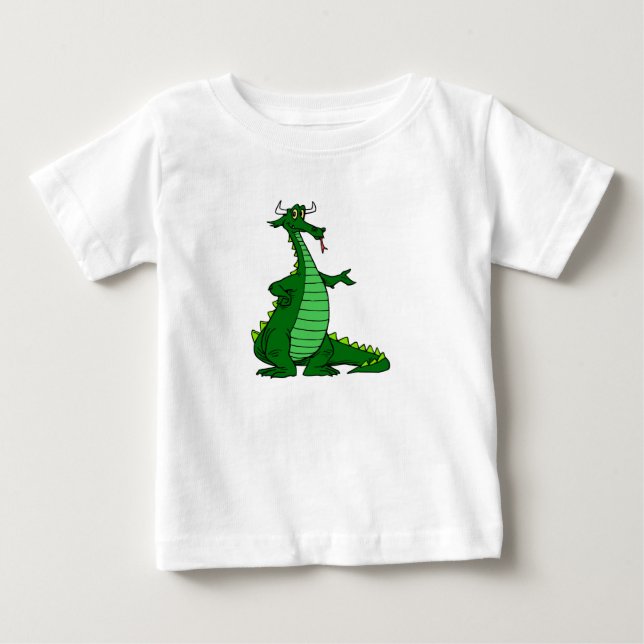 Silly Dragon Green Baby T-Shirt (Front)