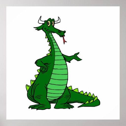 Silly Dragon Green Poster | Zazzle