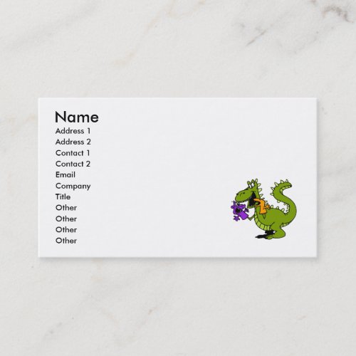 Silly Dragon with Sock Puppets Business Card Template