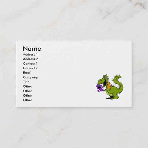 Customizable Silly Dragon with Sock Puppets Business Card Template