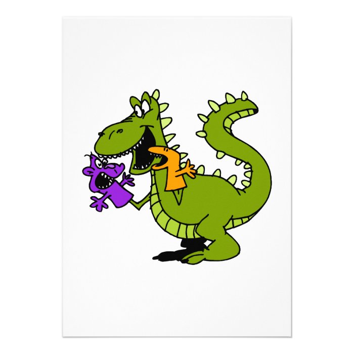 Silly Dragon with Sock Puppets Invitations