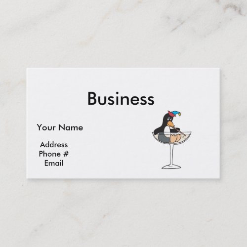 silly drunk penguin business card