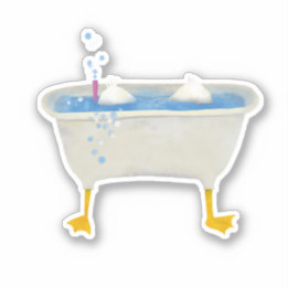 Silly Duck snorkeling in a tub Sticker