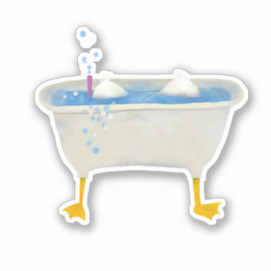 Silly Duck snorkeling in a tub Sticker