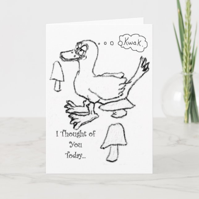 Silly Duck Thoughts of You Holiday Card (Front)
