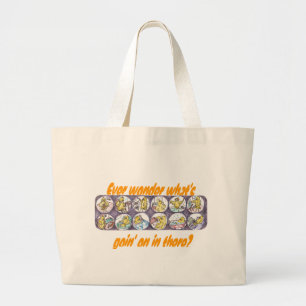 Silly Egg Carton Large Tote Bag