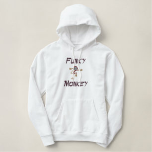 Silly Embroidered Funny Monkey Funky Monkey Hoodie