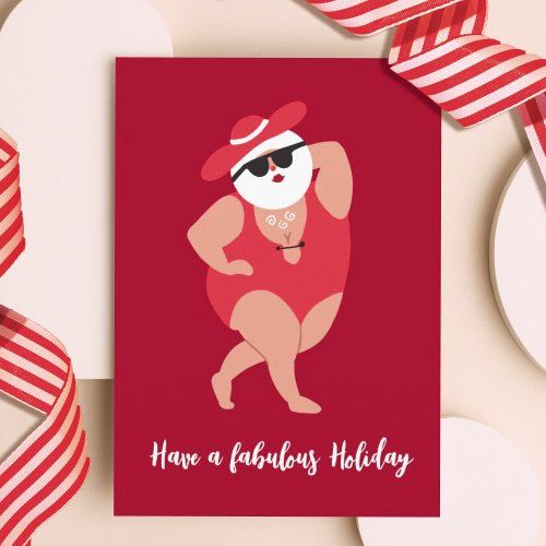 Silly Fabulous Santa Holiday Card