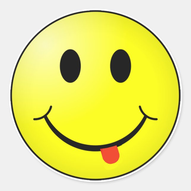 Silly Face Classic Round Sticker (Front)