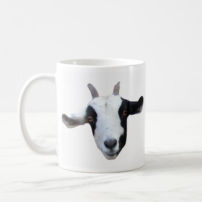 Silly-Face Goat Coffee Mug (Left)