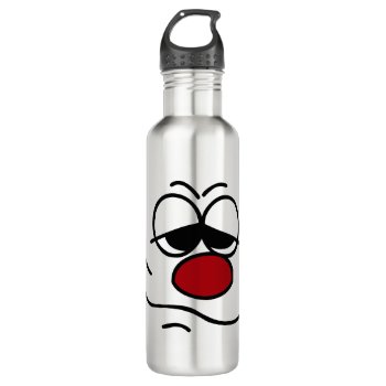 Silly Face Grumpey Stainless Steel Water Bottle by disgruntled_genius at Zazzle