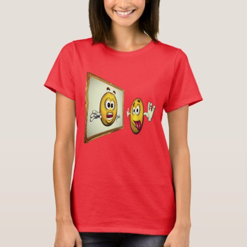 Silly Face In Mirror Funny T_Shirt