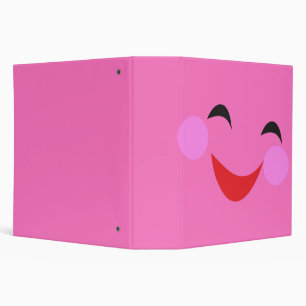 silly face pink notebook binder
