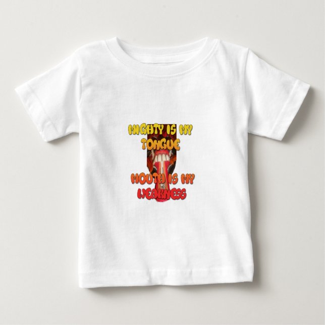 Silly Face: Tongue-Out Expression Humor Baby T-Shirt (Front)
