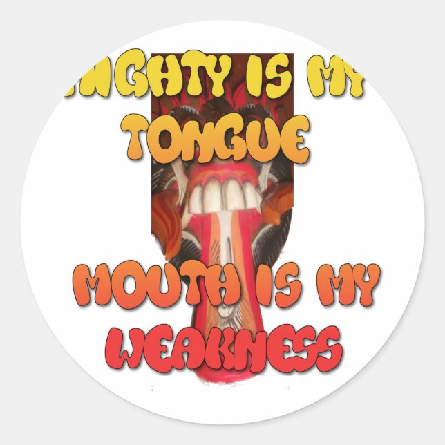 Silly Face: Tongue-Out Expression Humor Classic Round Sticker (Front)