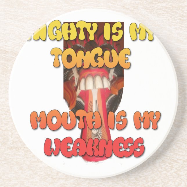 Silly Face: Tongue-Out Expression Humor Drink Coaster (Front)