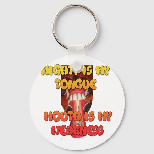 Silly Face: Tongue-Out Expression Humor Keychain (Front)